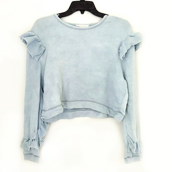 Loveshalkfancy Ruffle Distressed Tie-Dye Faded Sweatshirt_ - Picture 2 of 6